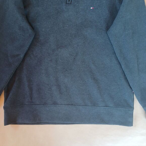 Tommy Hilfiger Men's Gray Signature Solid Quarter-Zip Sweater Size Large Preppy - Picture 5 of 10